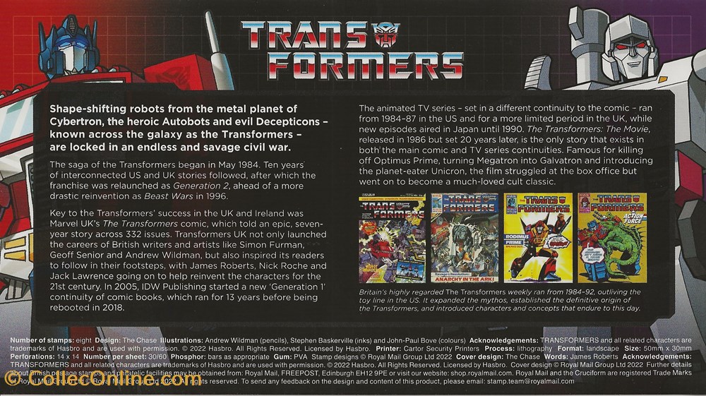ZZZ - Grande-Bretagne 2022 Transformers timbres zzz grande bretagne 2022 transformers