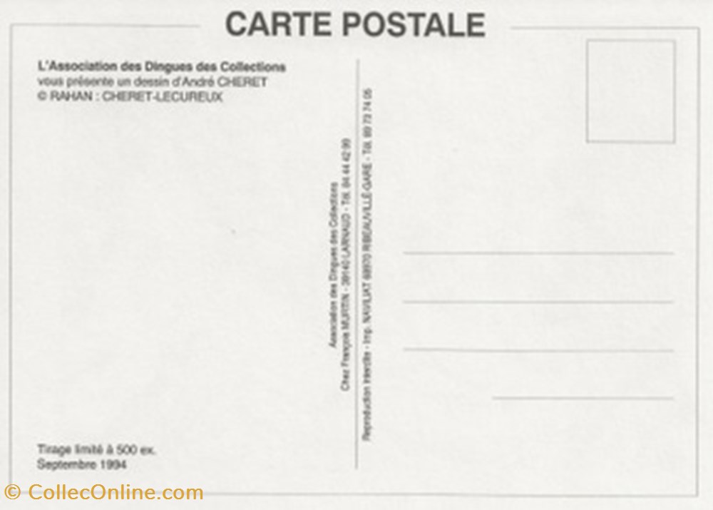 cartes postales bande dessinee rahan