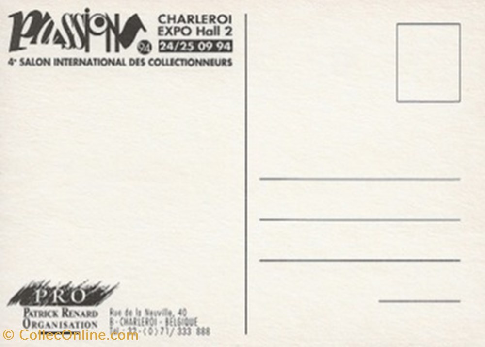 cartes postales bande dessinee charleroi belgique 1994