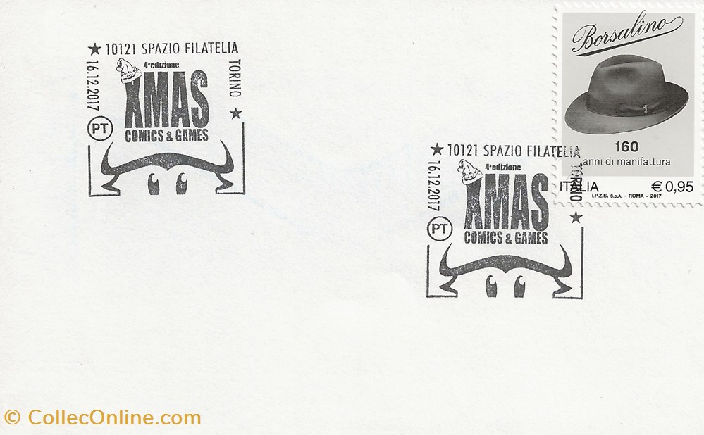 timbres torino italie 2017 4 edizione xmas comics games