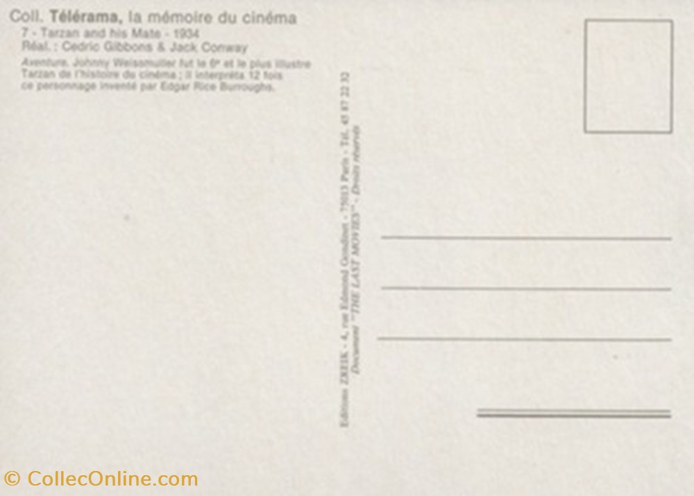 Tarzan et sa compagne cartes postales autres tarzan et sa compagne