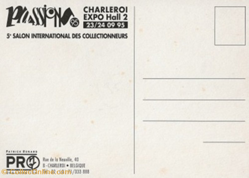 cartes postales bande dessinee charleroi belgique 1995