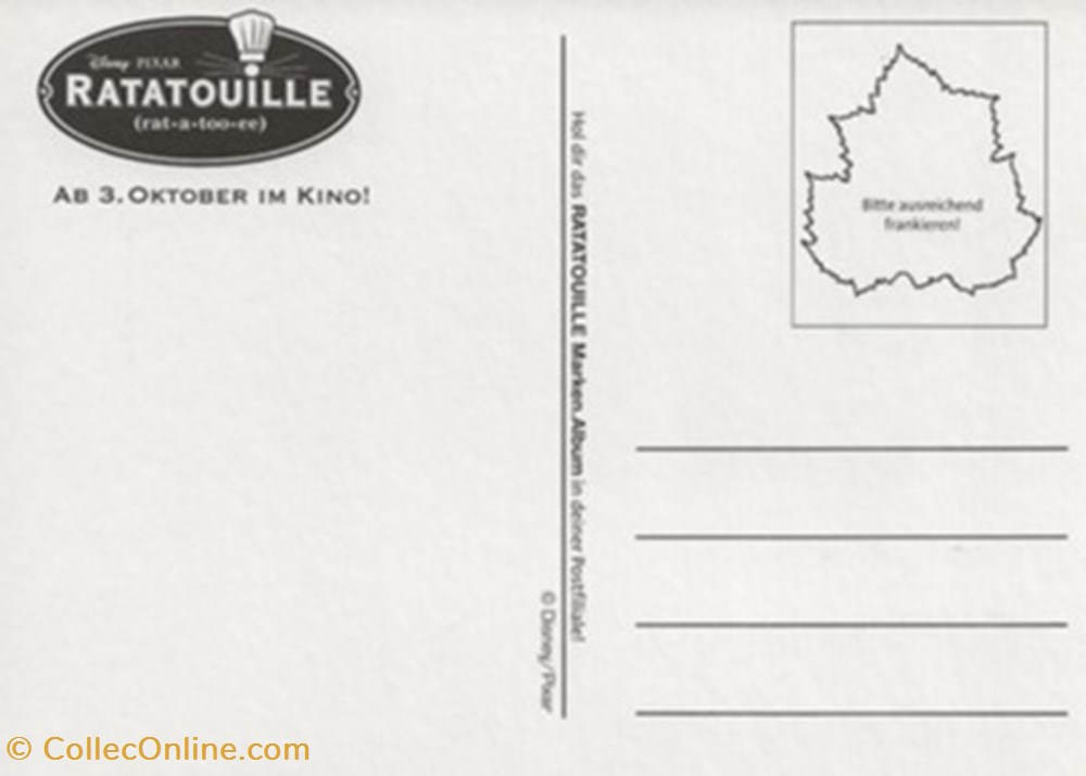 Ratatouille 4 cartes postales autres ratatouille