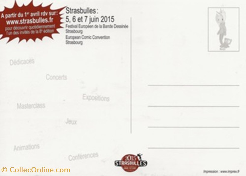 Strasbourg (67) 2015 cartes postales bande dessinee strasbourg 67 2015