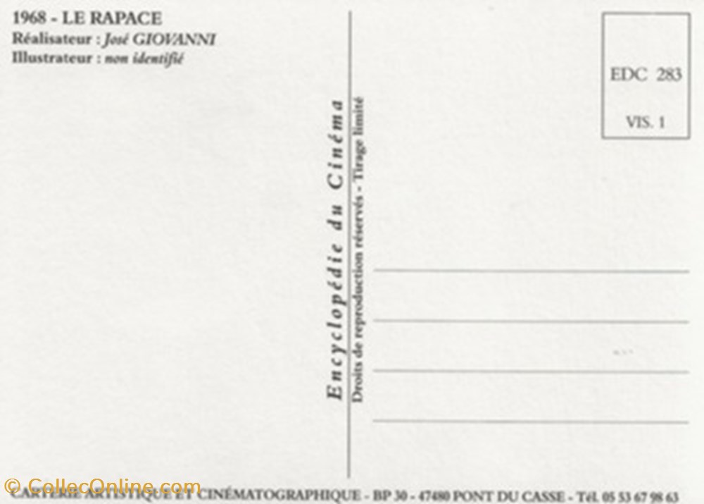 cartes postales autres le rapace