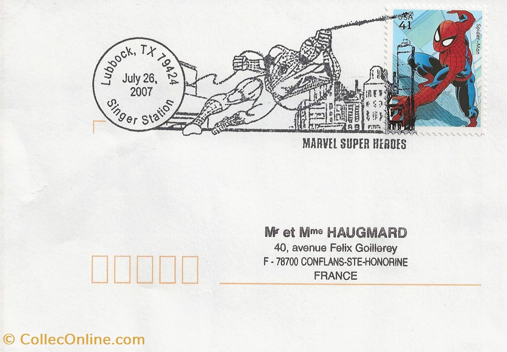 Lubbock (Etats-Unis) 2007 Marvel super heroes timbres lubbock etats unis 2007 marvel super heroes