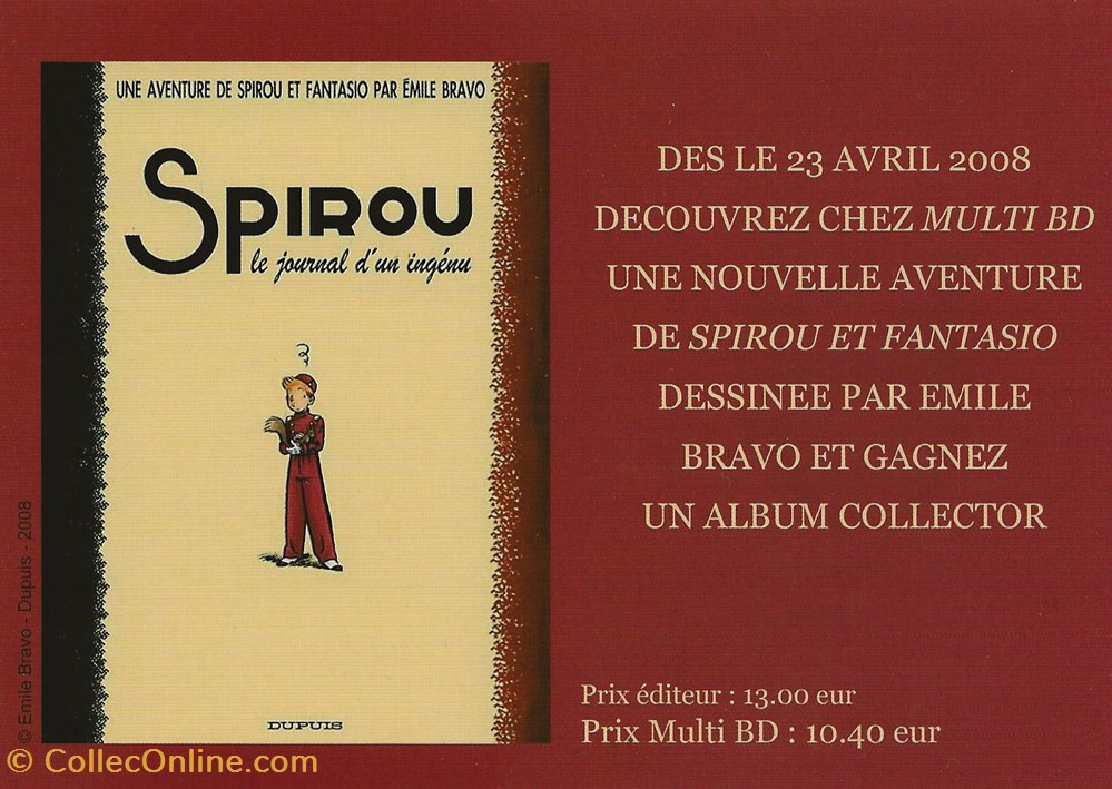 Spirou cartes postales bande dessinee spirou
