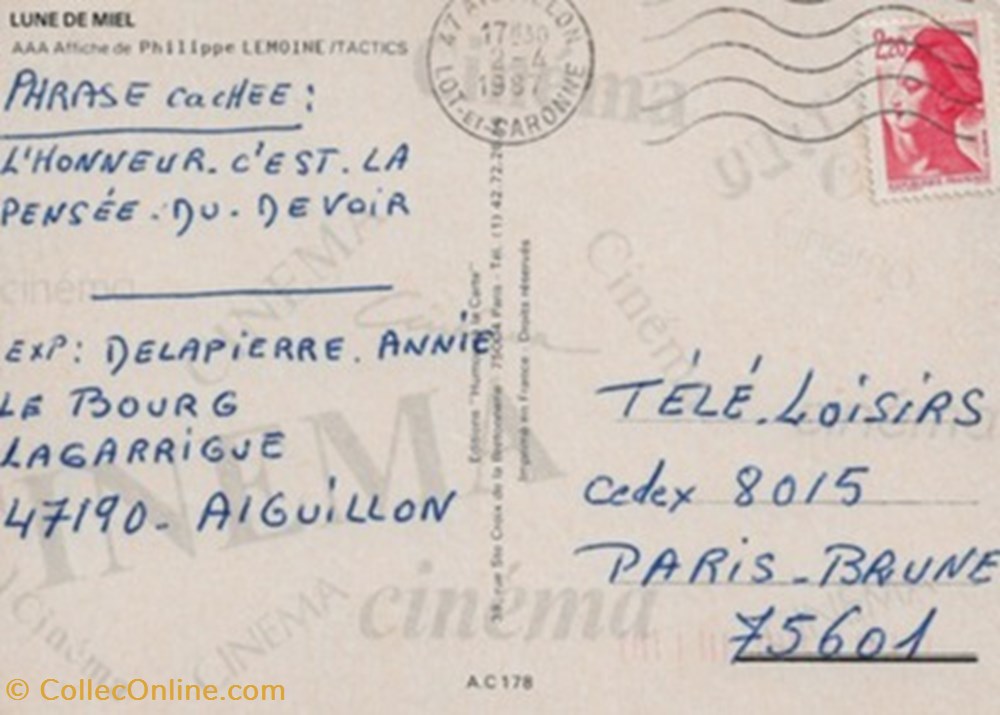 Lune de miel cartes postales autres lune de miel