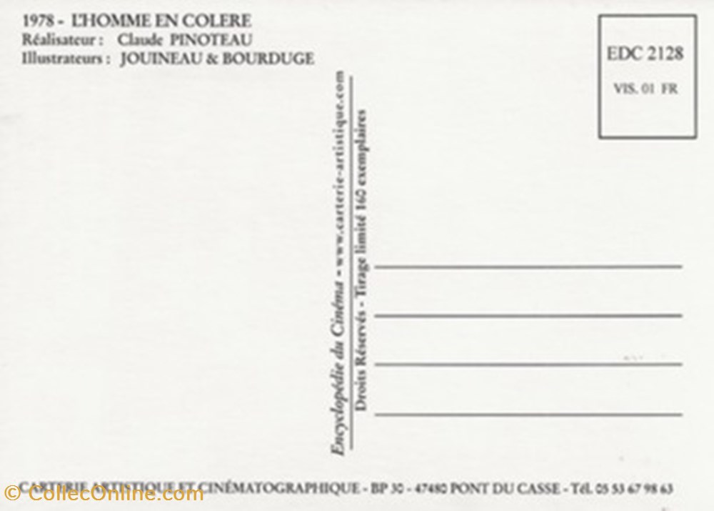 L'homme en colère cartes postales autres l homme en colere