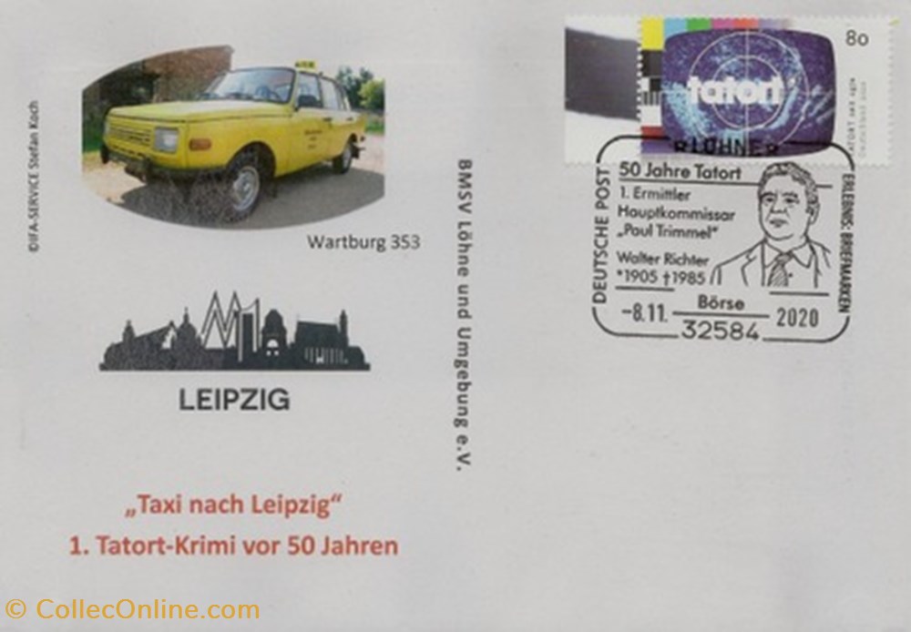 Lohne (Allemagne) 2020 50ème anniversaire de la série Tatort timbres lohne allemagne 2020 50eme anniversaire de la serie tatort