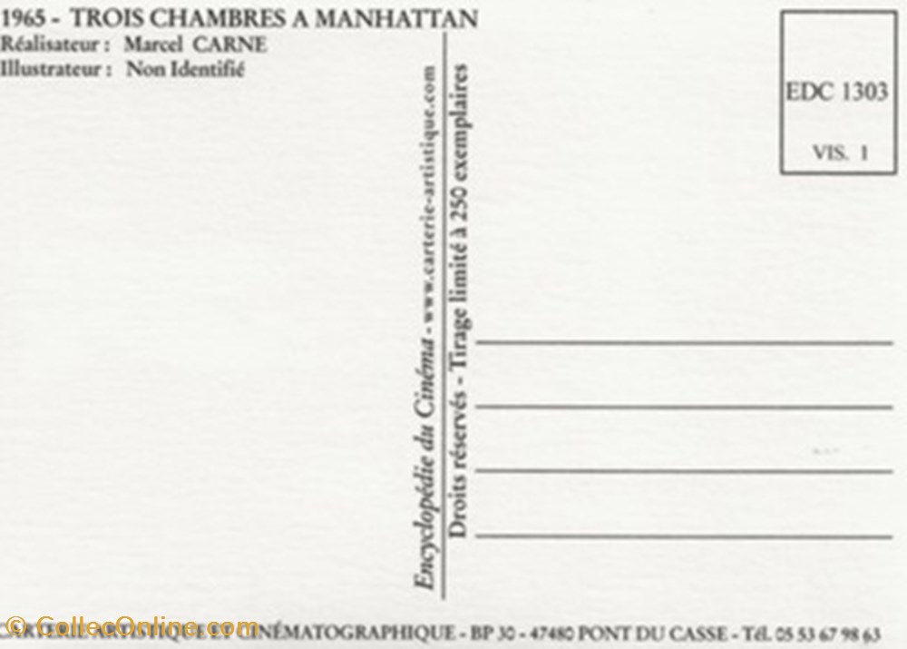 Trois chambres à Manhattan cartes postales autres trois chambres a manhattan