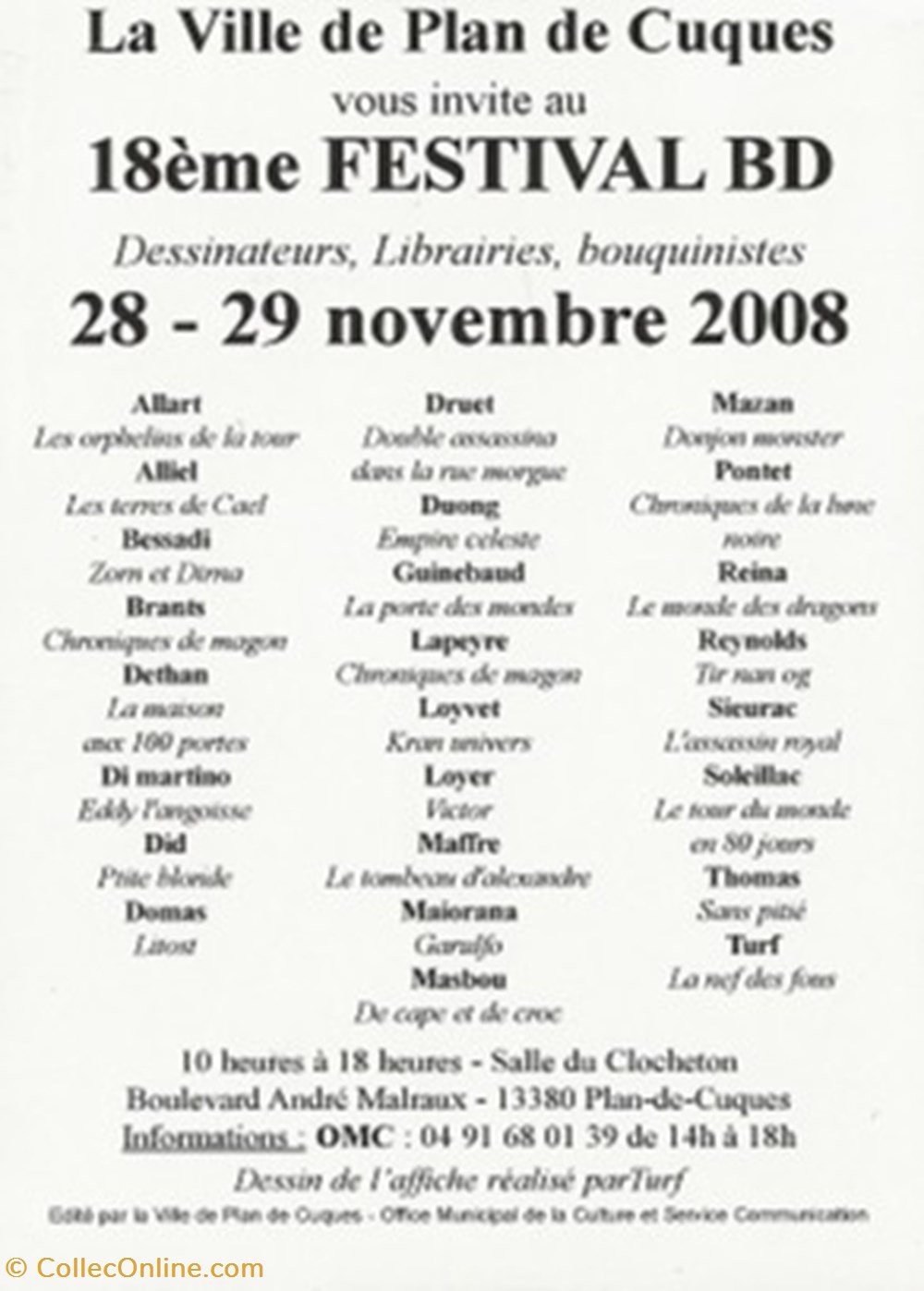 Plan de Cuques (13) 2008 cartes postales bande dessinee plan de cuques 13 2008