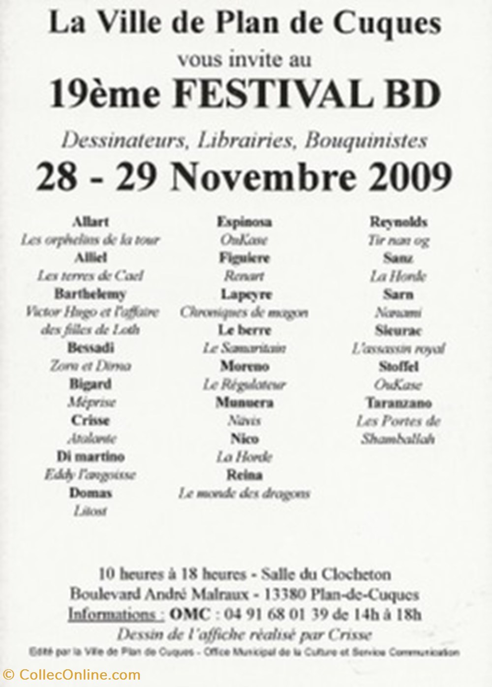 Plan de Cuques (13) 2009 cartes postales bande dessinee plan de cuques 13 2009