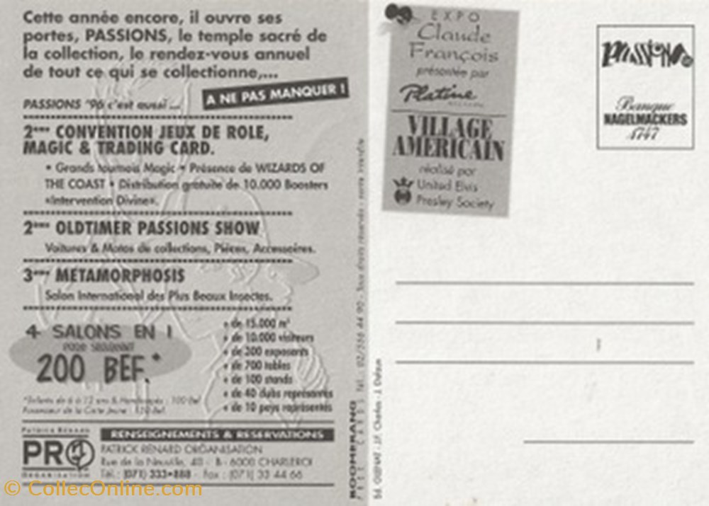 cartes postales bande dessinee charleroi belgique 1996