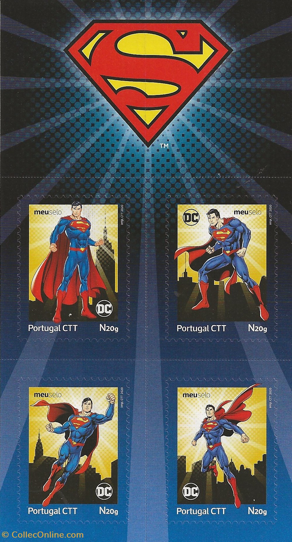 ZZZ - Portugal 2020 bloc Superman timbres zzz portugal 2020 bloc superman