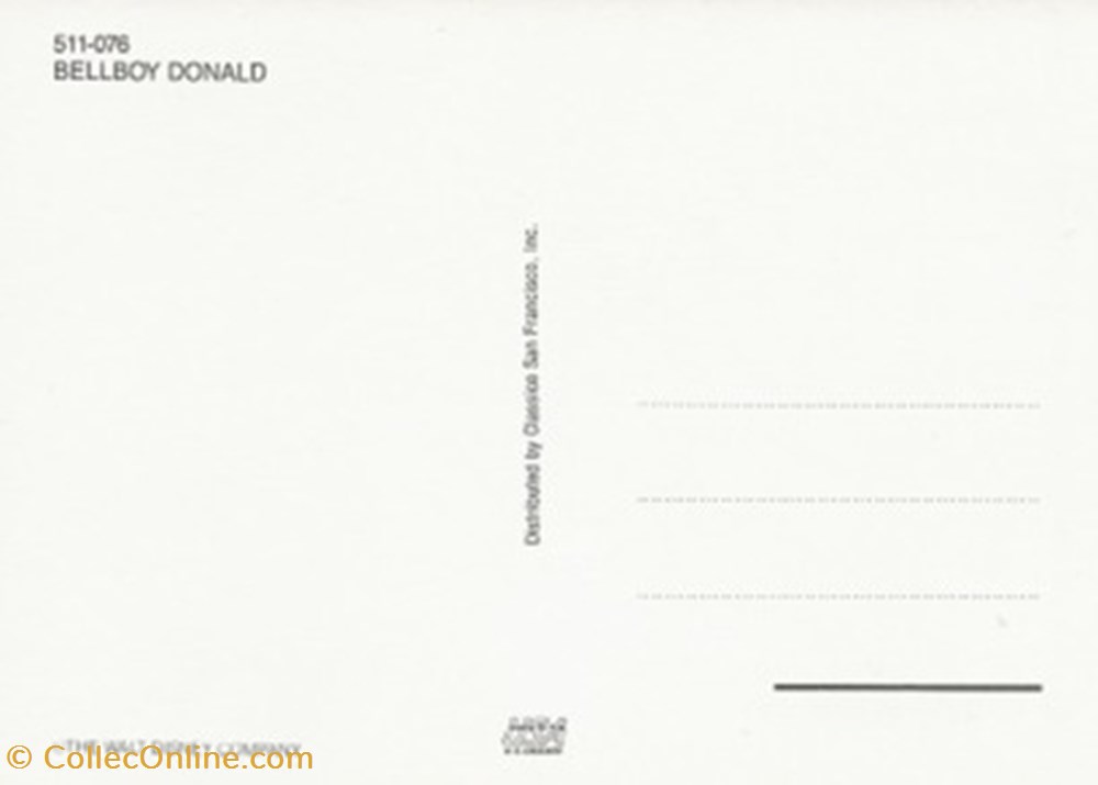 Bell boy Donald cartes postales autres bell boy donald