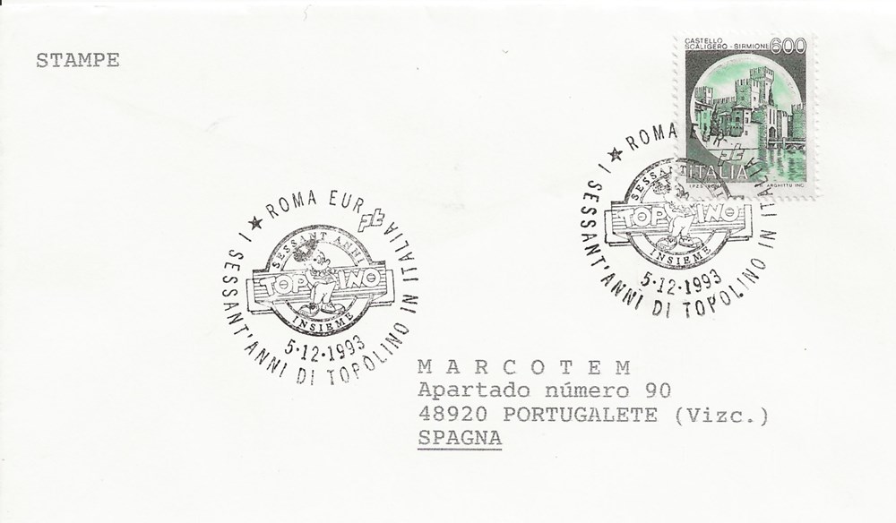 timbres rome italie 1993 topolino sestant anni