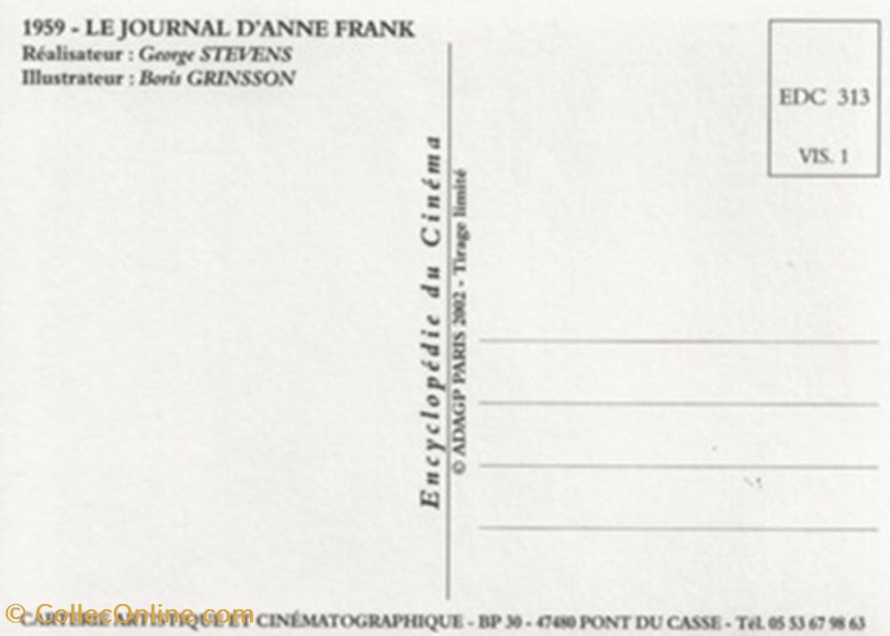 cartes postales autres le journal anne frank