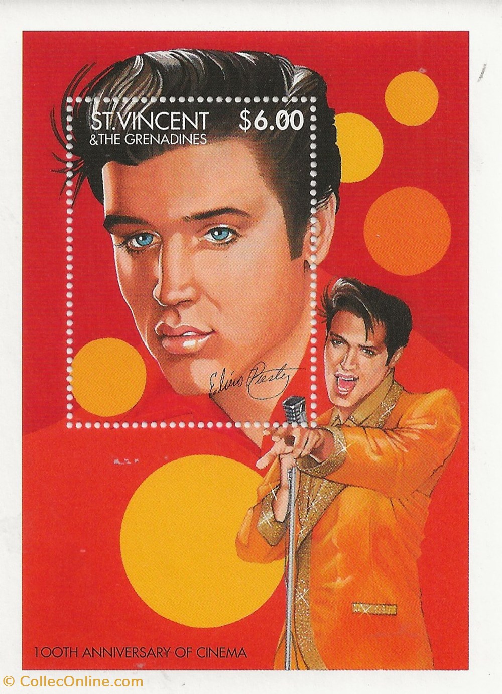 timbres zzz bloc saint vincent grenadines 1995 centenaire du cinema