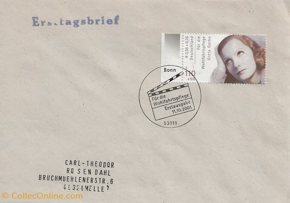Bonn (Allemagne) 2001 Greta Garbo timbres bonn allemagne 2001 greta garbo