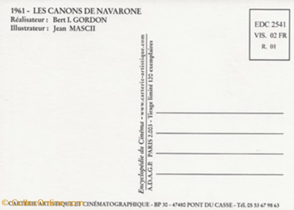 Les canons de Navarone cartes postales autres les canons de navarone