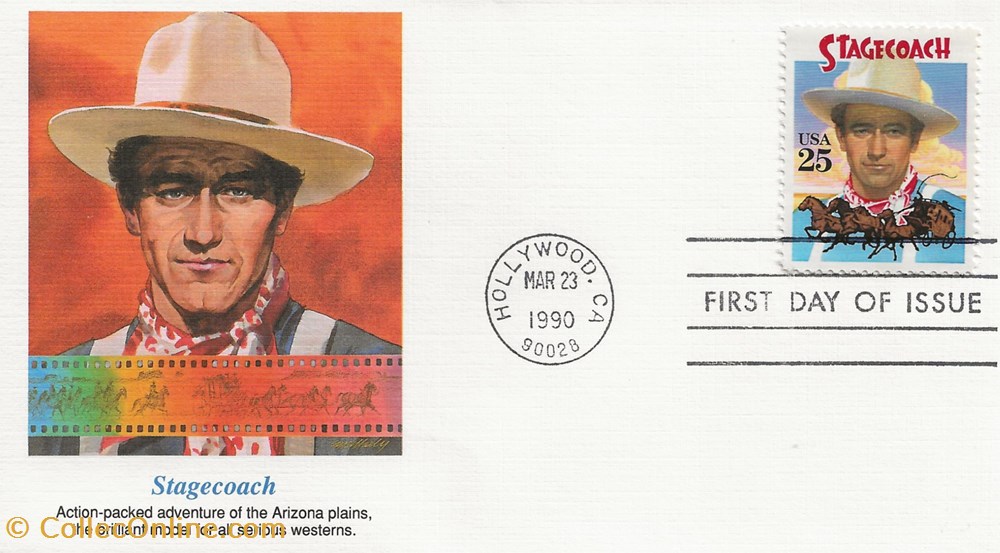 Hollywood (Etats-Unis) 1990 Stagecoach timbres hollywood etats unis 1990 stagecoach