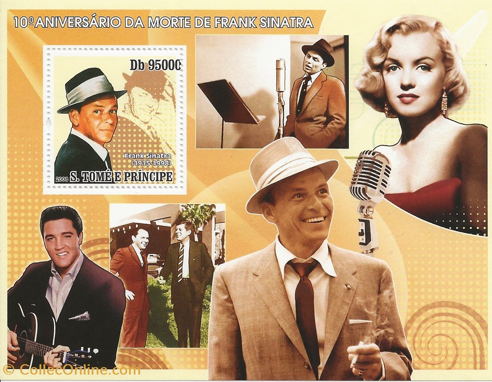 ZZZ Blocs (Sao Tome e Principe) 2008 Frank Sinatra timbres zzz blocs sao tome e principe 2008 frank sinatra