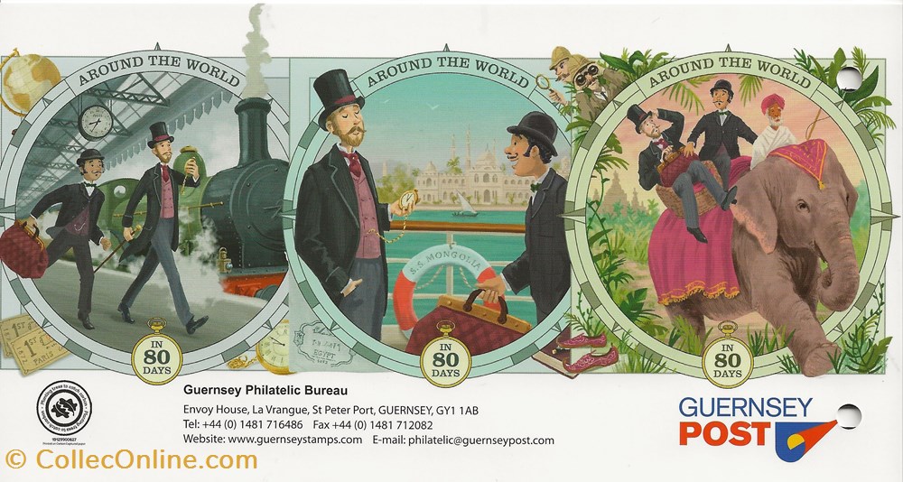Sainte Anne (Alderney) 2023 Around the world in 80 days 5 timbres sainte anne alderney 2023 around the world in 80 days