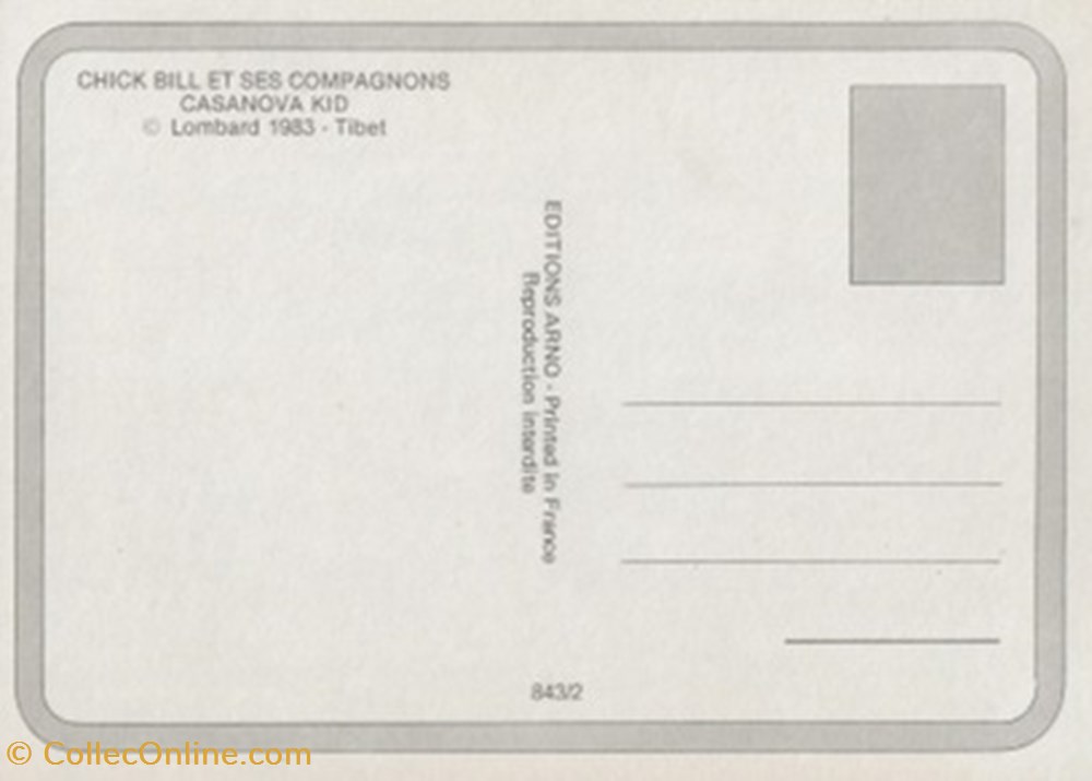 cartes postales bande dessinee chick bill