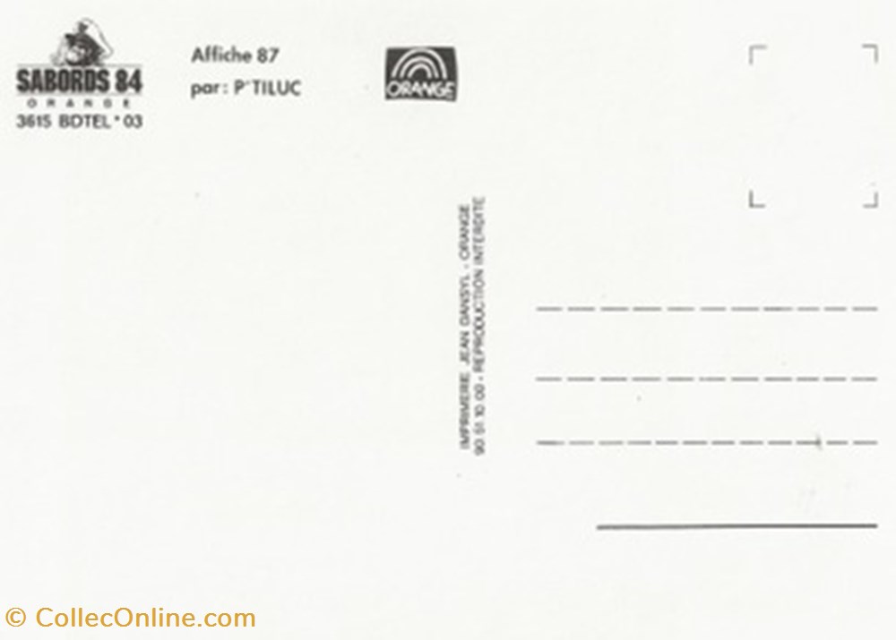 cartes postales bande dessinee orange 84 1987