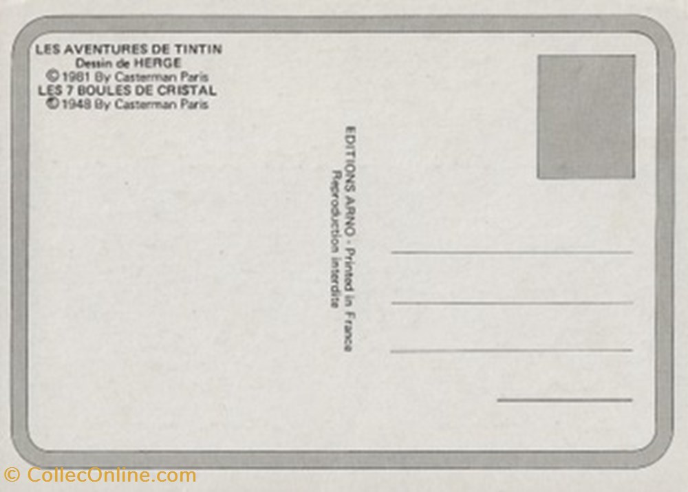 Tintin cartes postales bande dessinee tintin