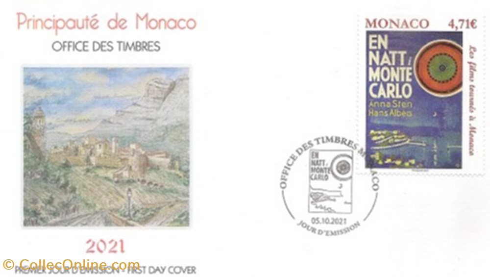 Monaco (Principauté de Monaco) 2021 Film tourné en Principauté timbres monaco principaute de monaco 2021 film tourne en principaute