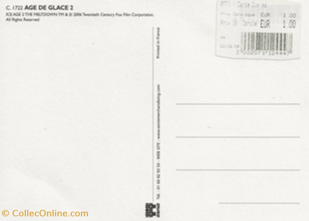 L'age de glace 2 cartes postales autres l age de glace 2