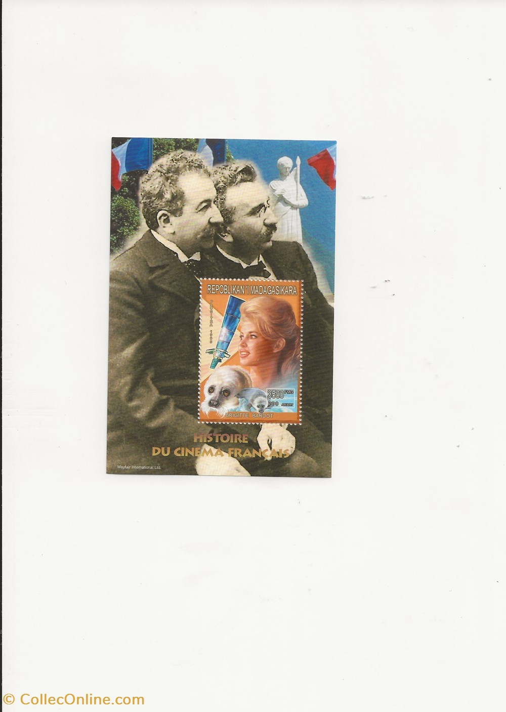 timbres zzz bloc madagascar 1999 histoire du cinema francais