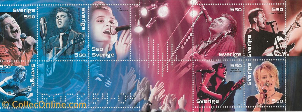 ZZZ Bloc (Suède) 2004 Rock'n'roll - Elvis Presley et autres timbres zzz bloc suede 2004 rock n roll elvis presley et autres