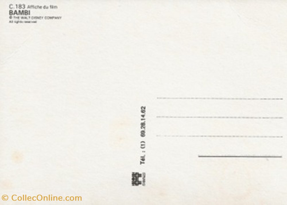 Bambi 2 cartes postales autres bambi