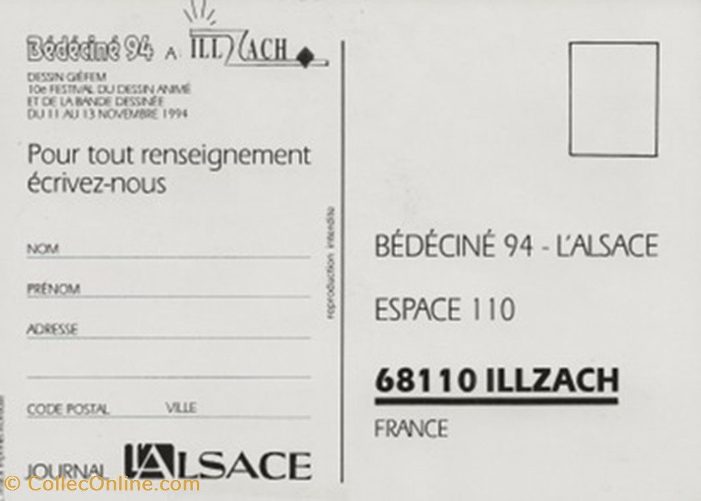 Illzach (68) 1994 cartes postales bande dessinee illzach 68 1994