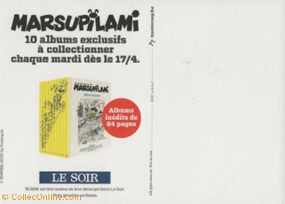 Marsupilami cartes postales bande dessinee marsupilami