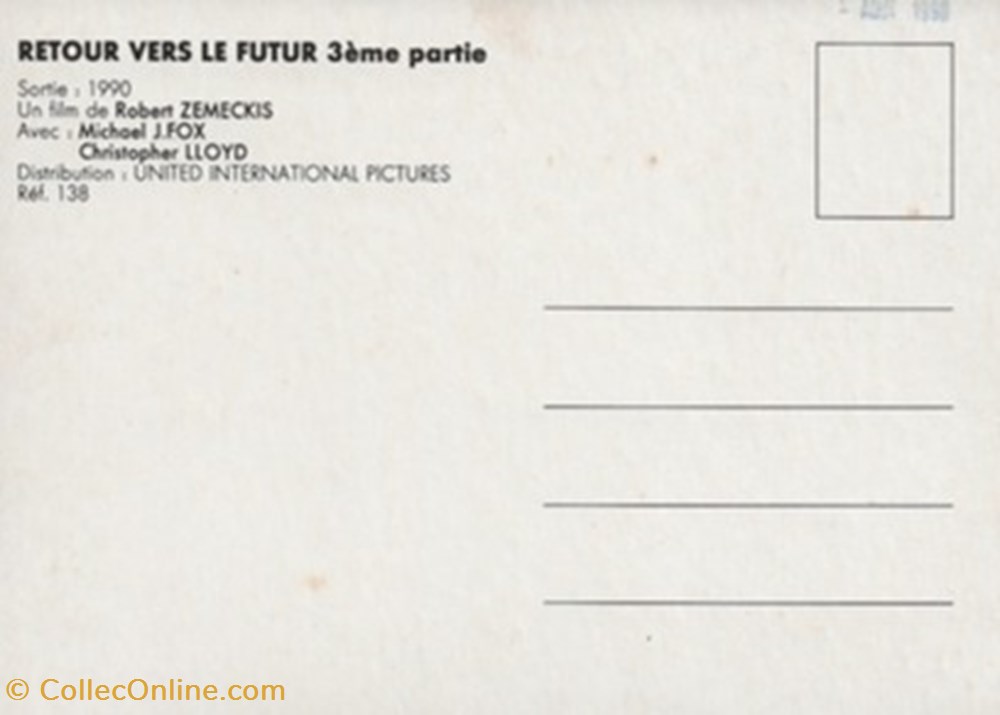 Retour vers le futur 3 cartes postales autres retour vers le futur 3
