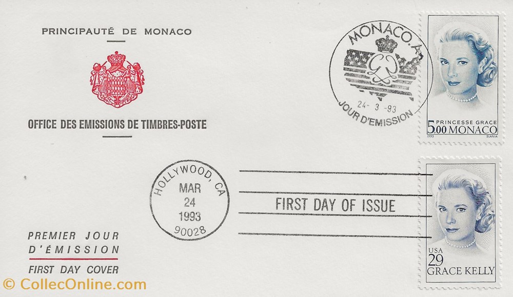 Monaco (Principauté de Monaco) 1993 Princesse Grace timbres monaco principaute de monaco 1993 princesse grace