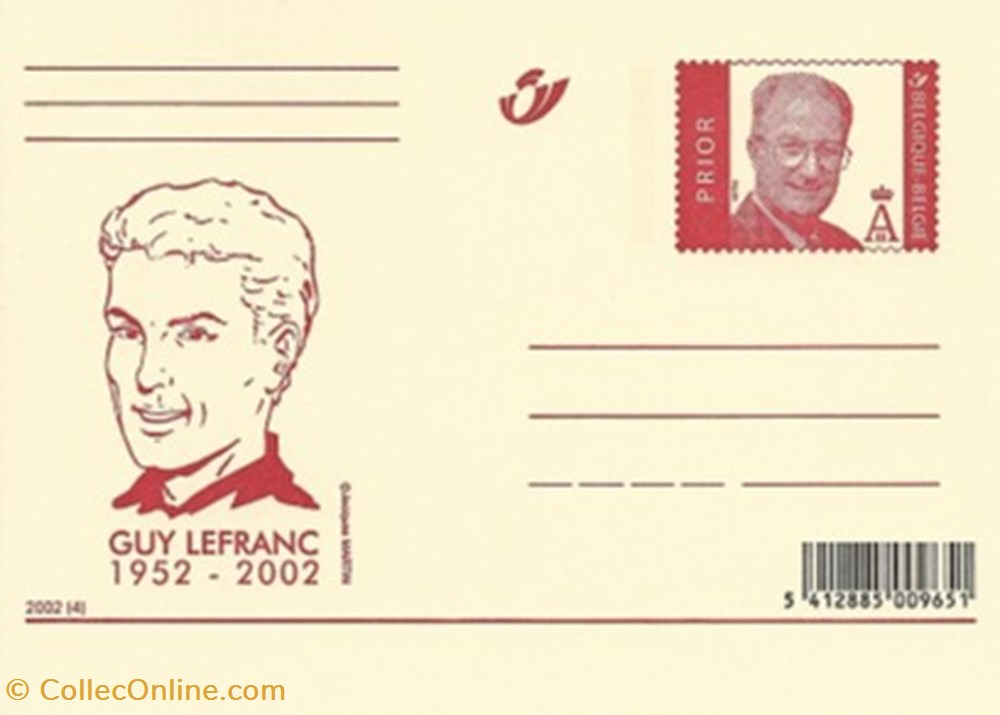 ZZ prêt à poster Belgique 2002 Guy Lefranc timbres zz pret a poster belgique 2002 guy lefranc