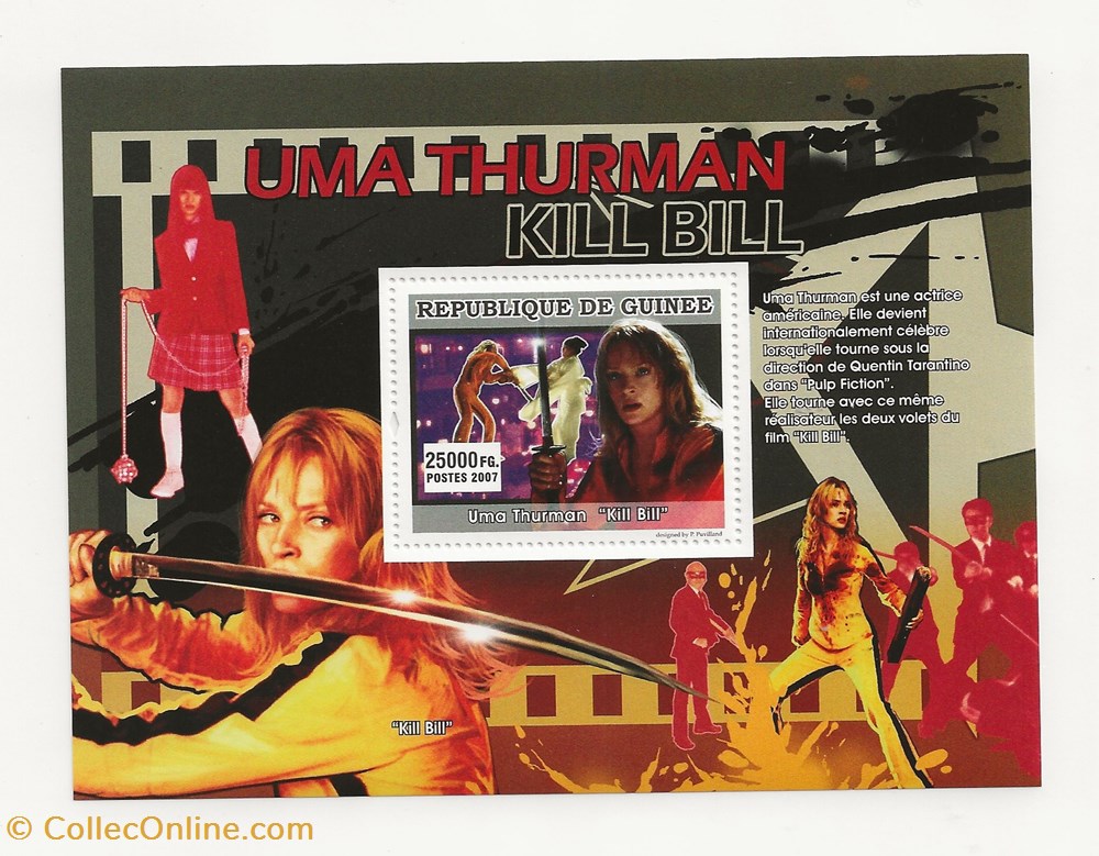 ZZZ Bloc (Guinée) 2007 Uma Thurman/Kill Bill timbres zzz bloc guinee 2007 uma thurman kill bill