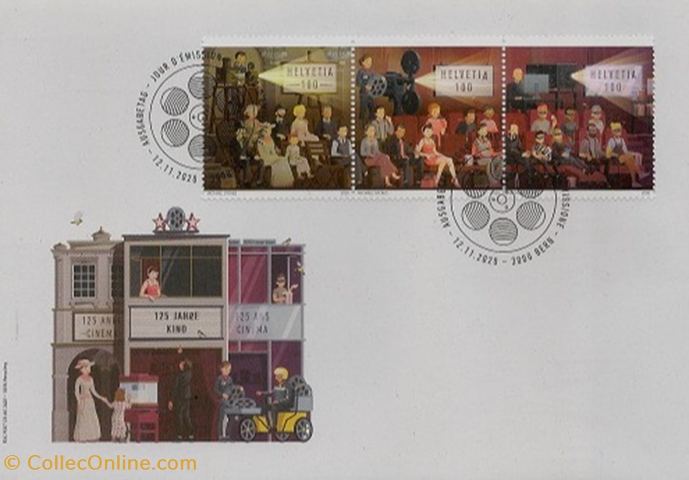 Berne (Suisse) 2020 125ème anniversaire du cinéma suisse timbres berne suisse 2020 125eme anniversaire du cinema suisse