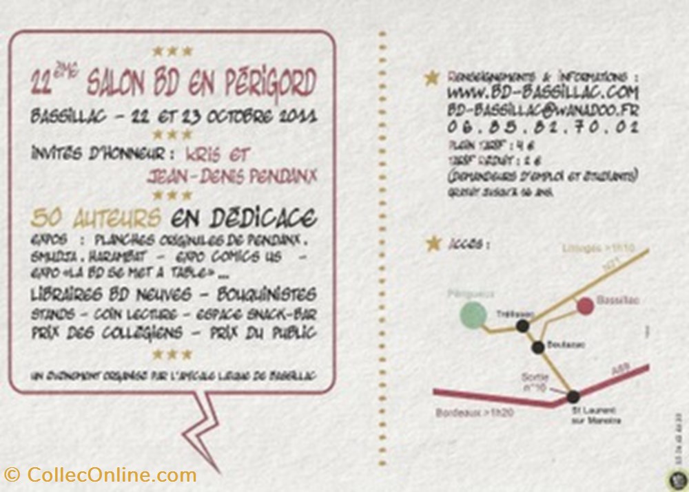 cartes postales bande dessinee bassillac 24 2011