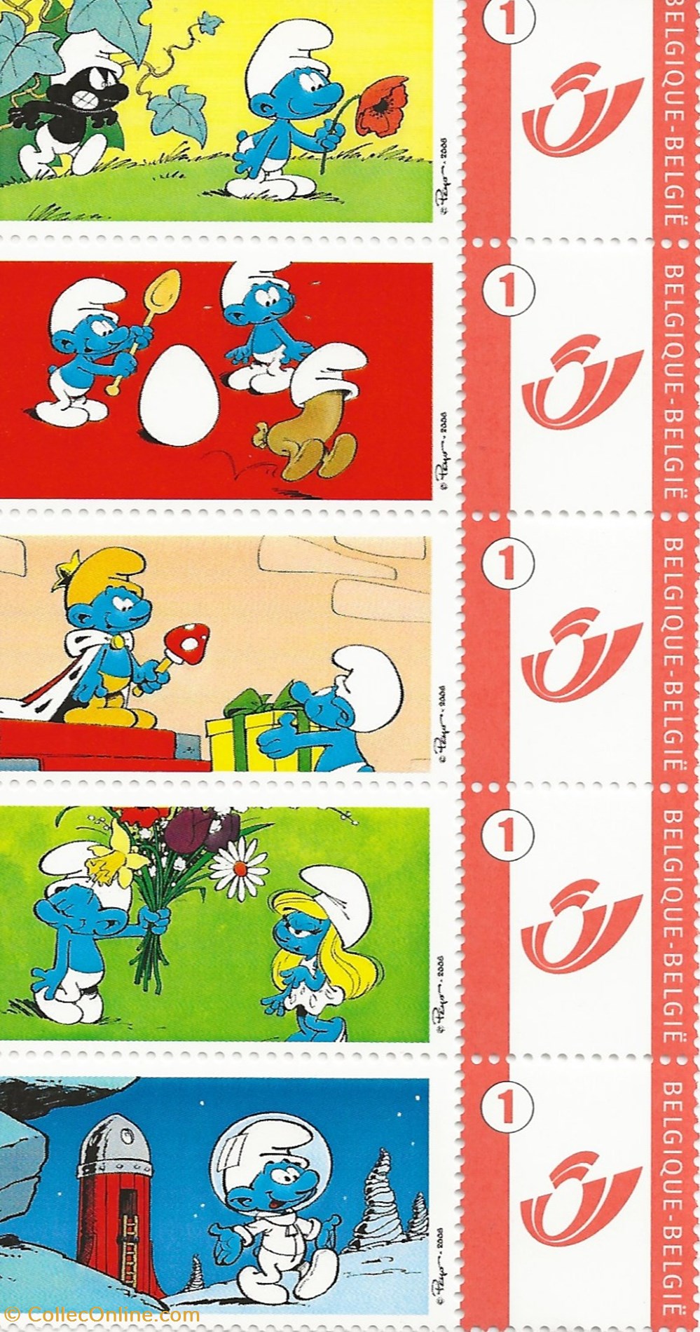 ZZZ - Belgique 2008 Duostamp - Les schtroumpfs timbres zzz belgique 2008 duostamp les schtroumpfs