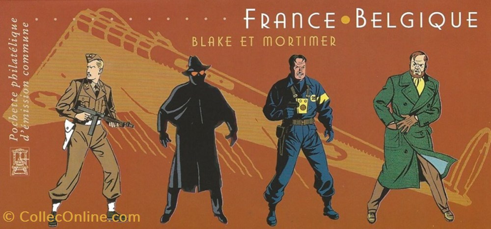 ZZ Emission conjointe France Belgique 2004 Blake & Mortimer timbres zz emission conjointe france belgique 2004 blake mortimer