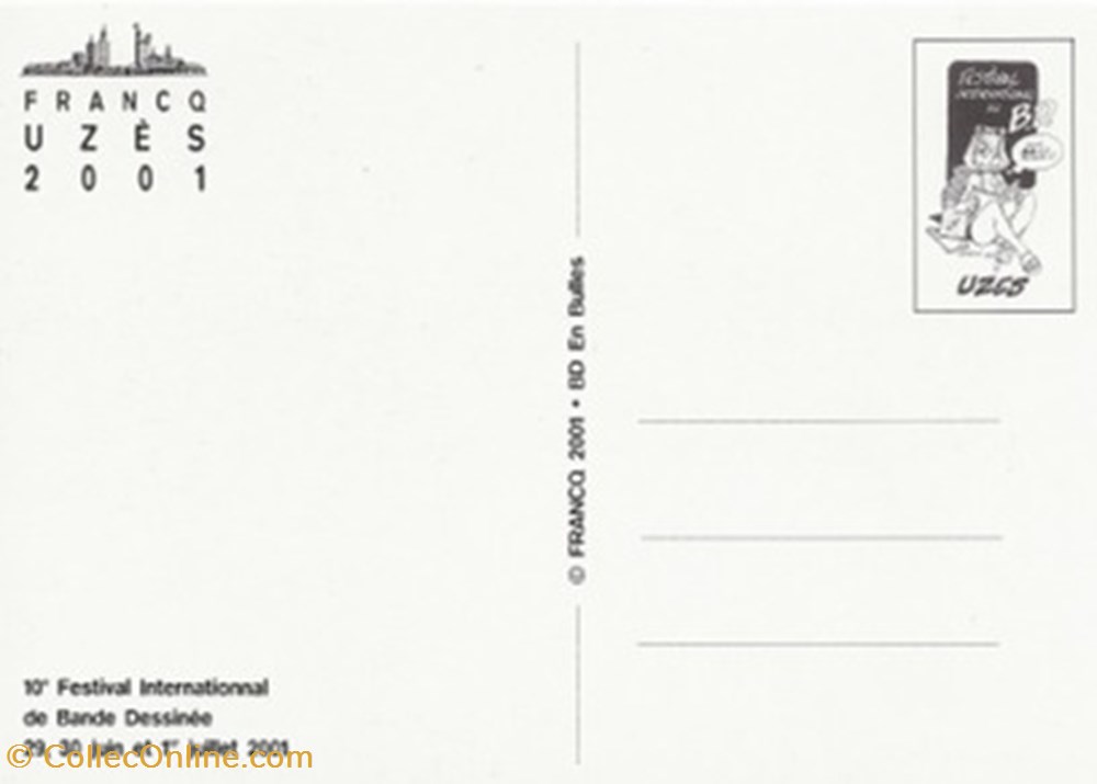 Uzès (30) 2001 cartes postales bande dessinee uzes 30 2001