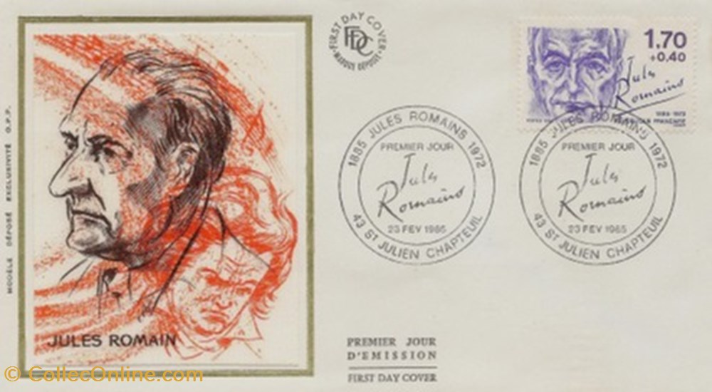 St Julien Chapteuil (43) 1972 Jules Romains timbres st julien chapteuil 43 1972 jules romains