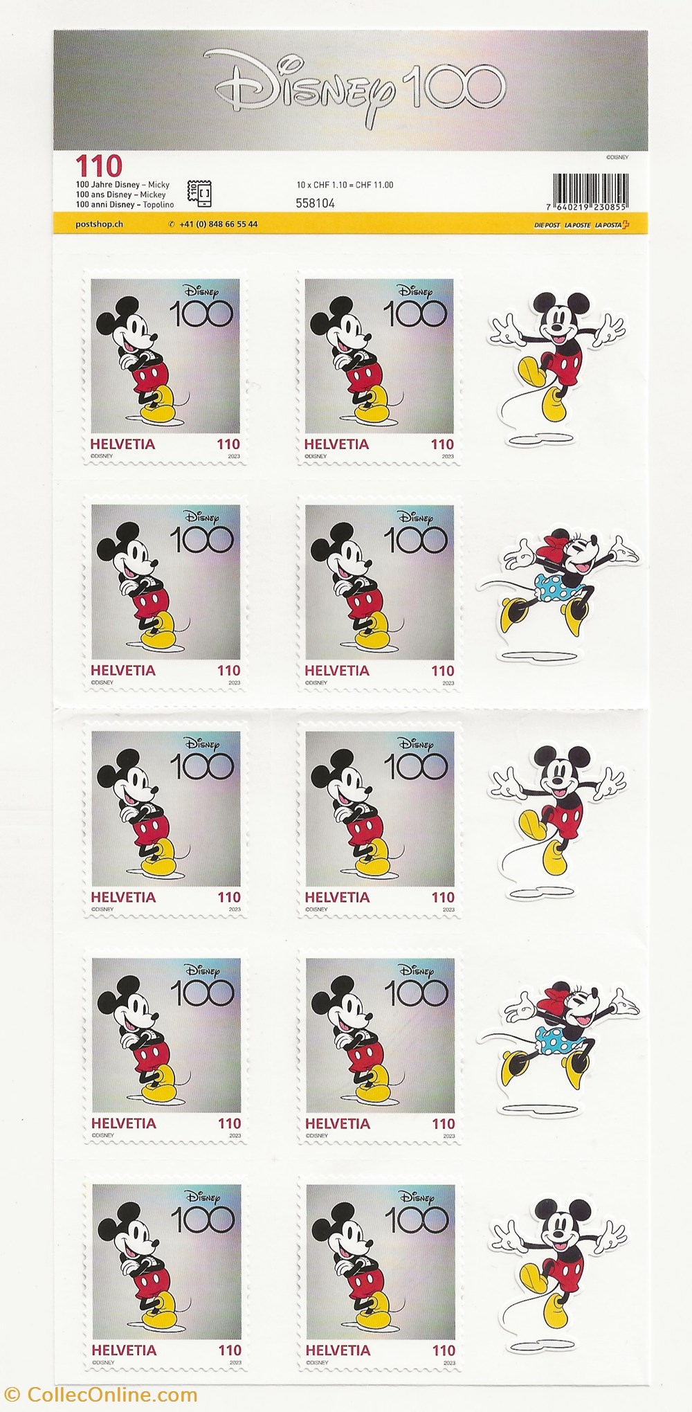 timbres berne suisse 2023 disney fete ses 100 ans