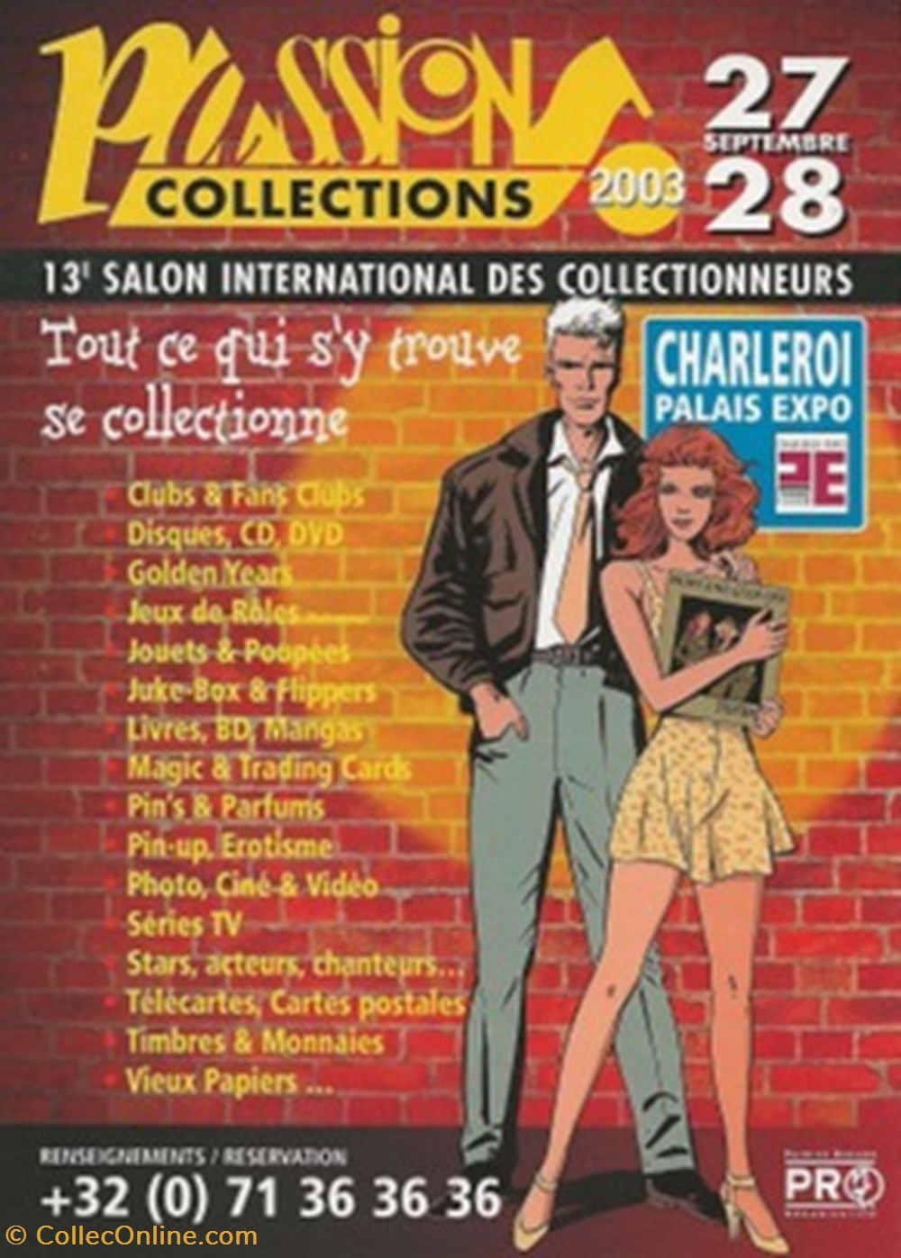 cartes postales bande dessinee charleroi belgique 2003